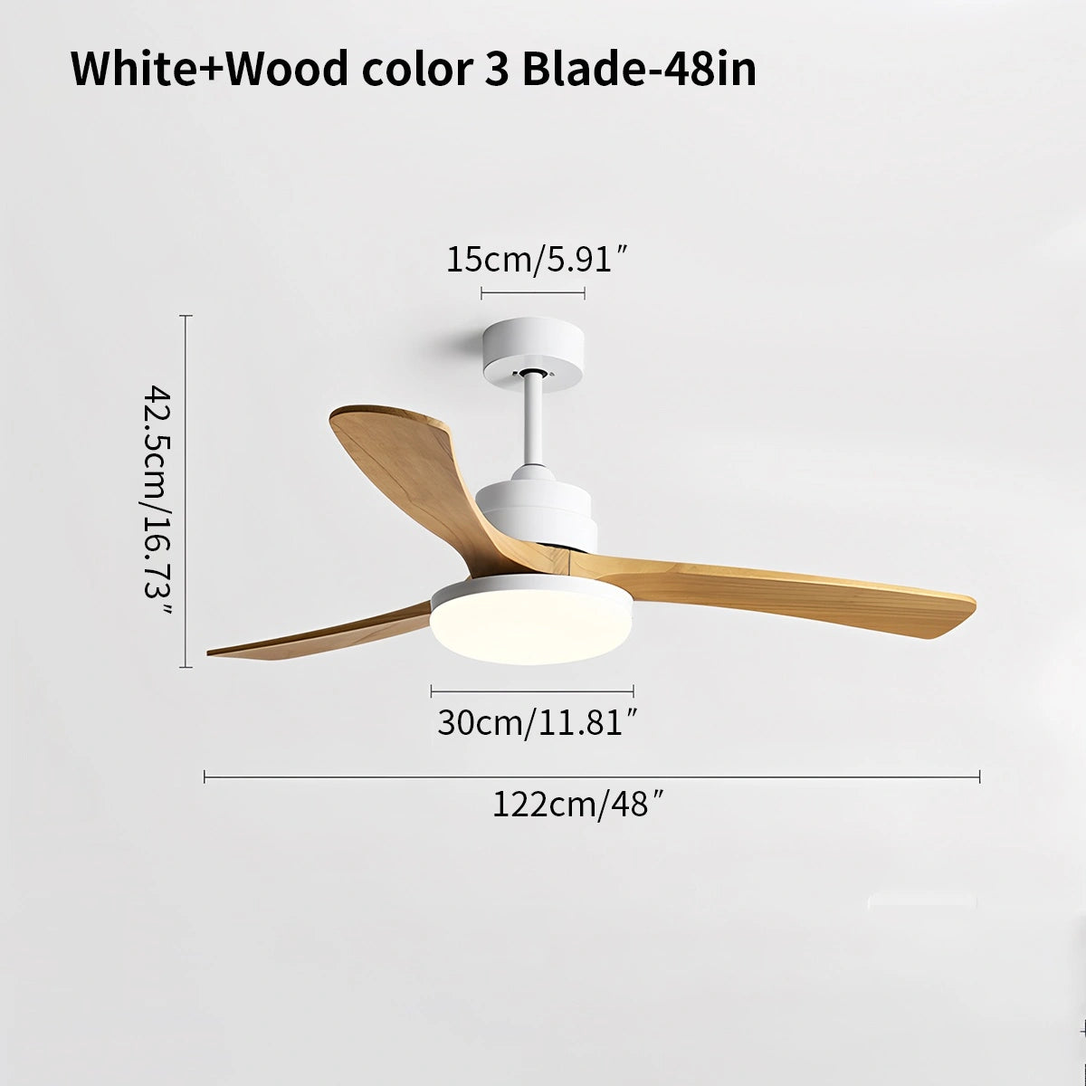 Antizer High Wind Wood Ceiling Fan Light