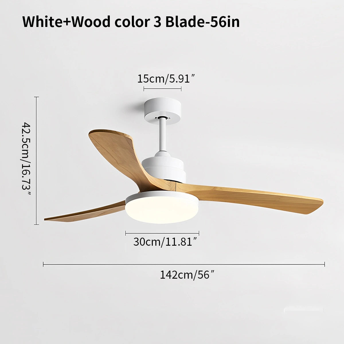 Antizer High Wind Wood Ceiling Fan Light