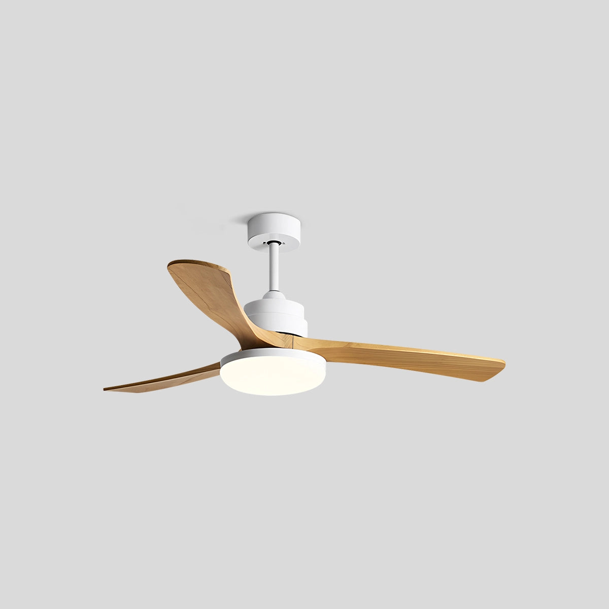 Antizer High Wind Wood Ceiling Fan Light White+Wood Color 3 Blades
