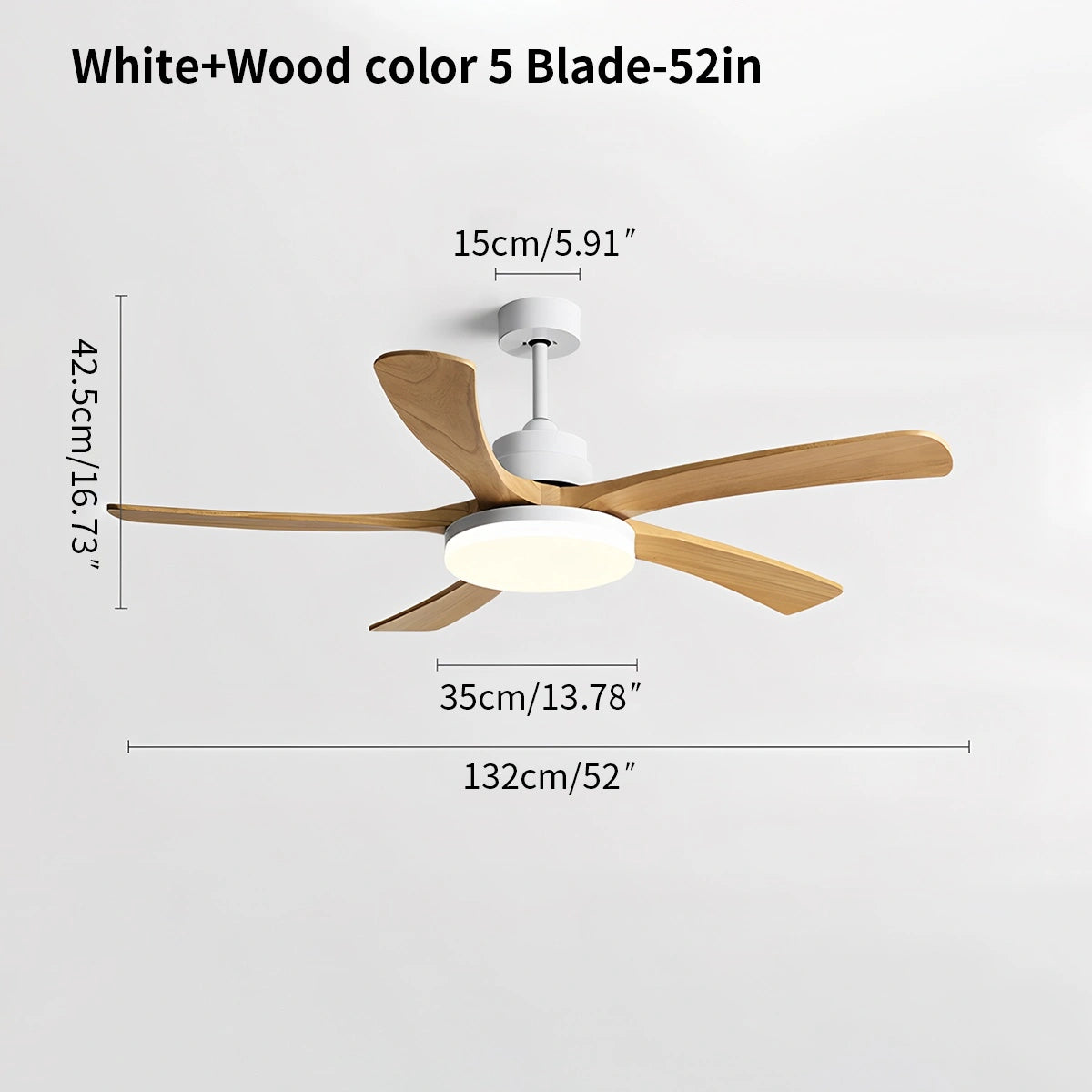 Antizer High Wind Wood Ceiling Fan Light