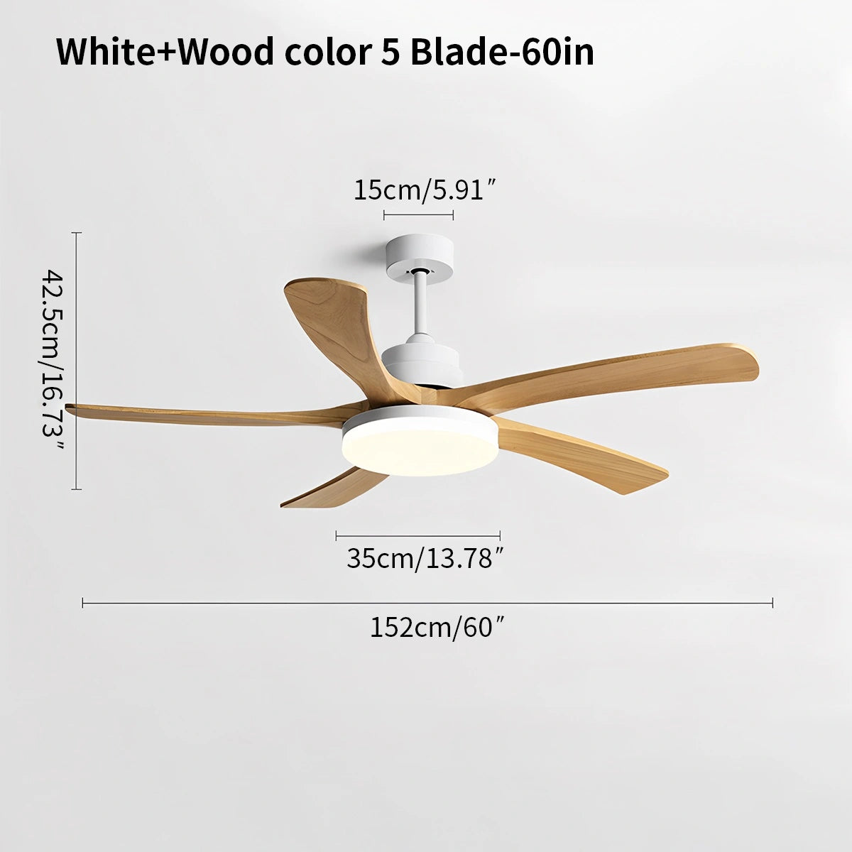 Antizer High Wind Wood Ceiling Fan Light