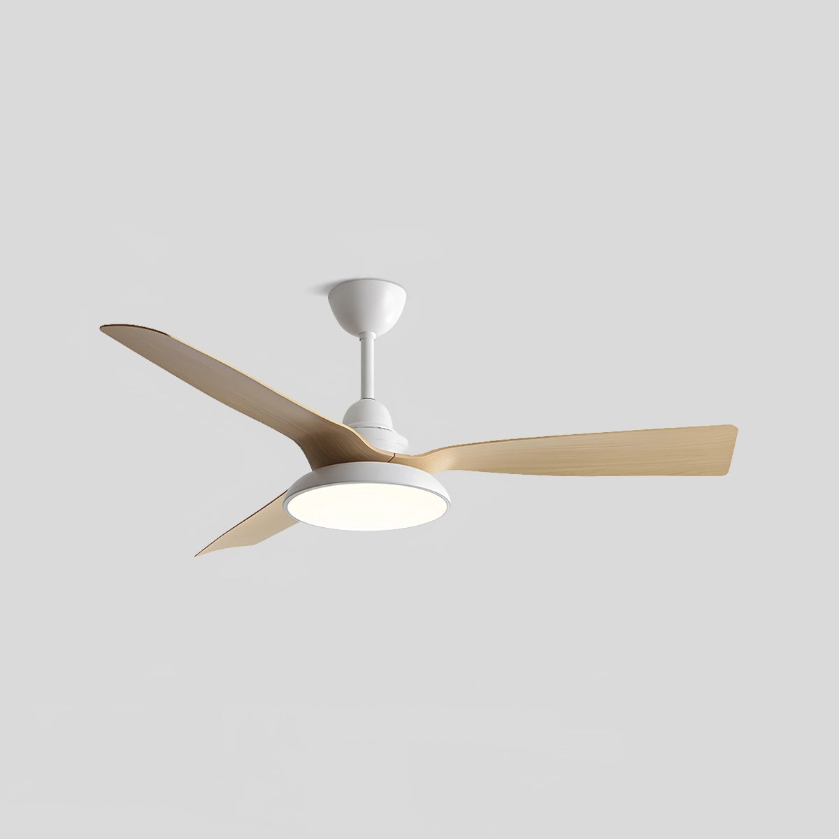 Antizer American Retro Ceiling Fan With Light White+Wood Color Dia 132cm / 52"