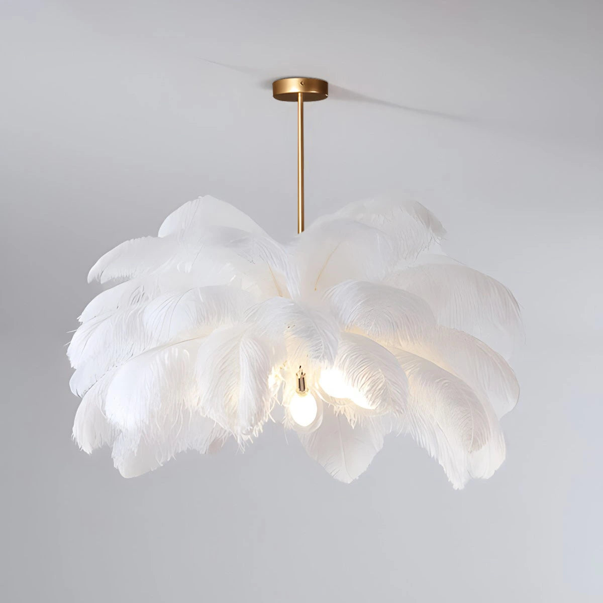 Antizer Ostrich Feather Chandelier Multiple Colors Available White