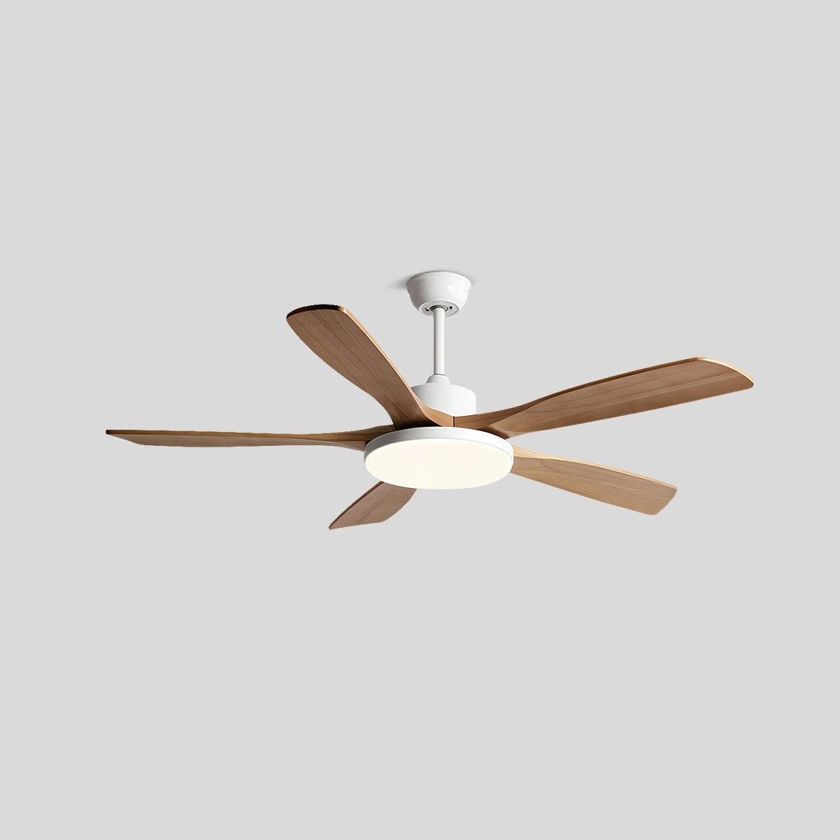 Antizer Living Room Minimalist Ceiling Fan with Light White+Wood Color