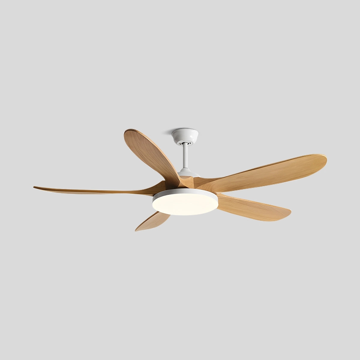 Antizer 5-leaf Wood Ceiling Fan Light White+Wood Color