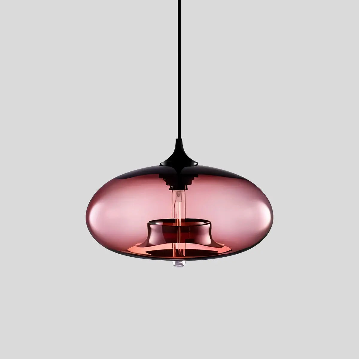Antizer Colorful Glass Pendant Light for Dining Area Wine Red D28cm / 11.02″