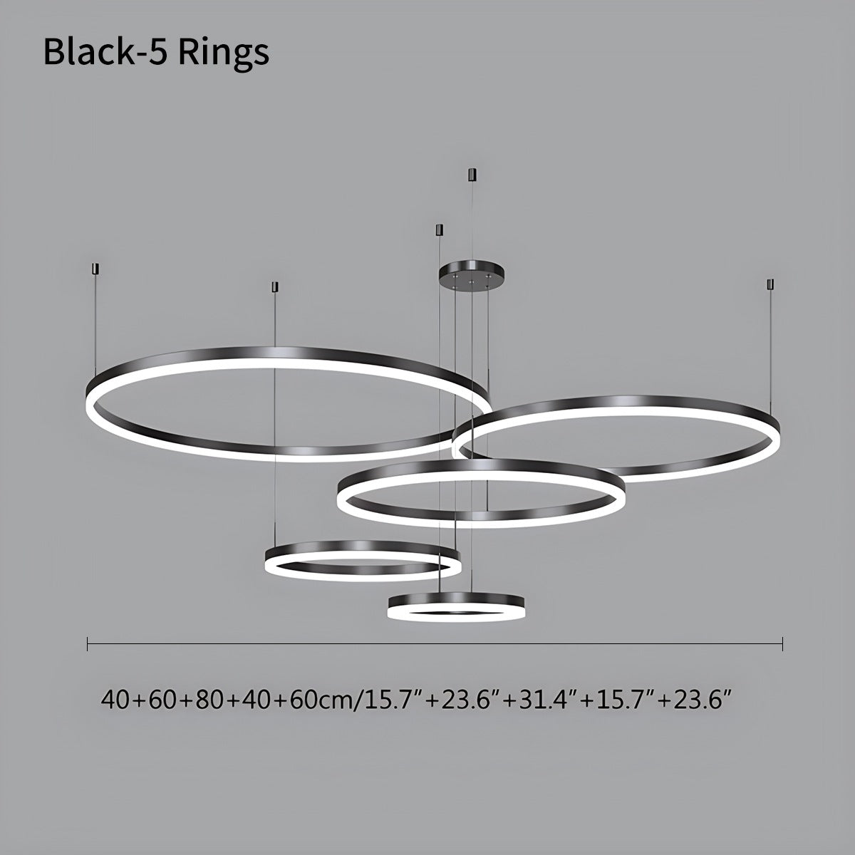 led ring chandelier size