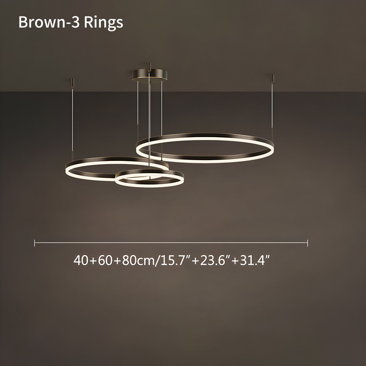 modern ring chandelier size