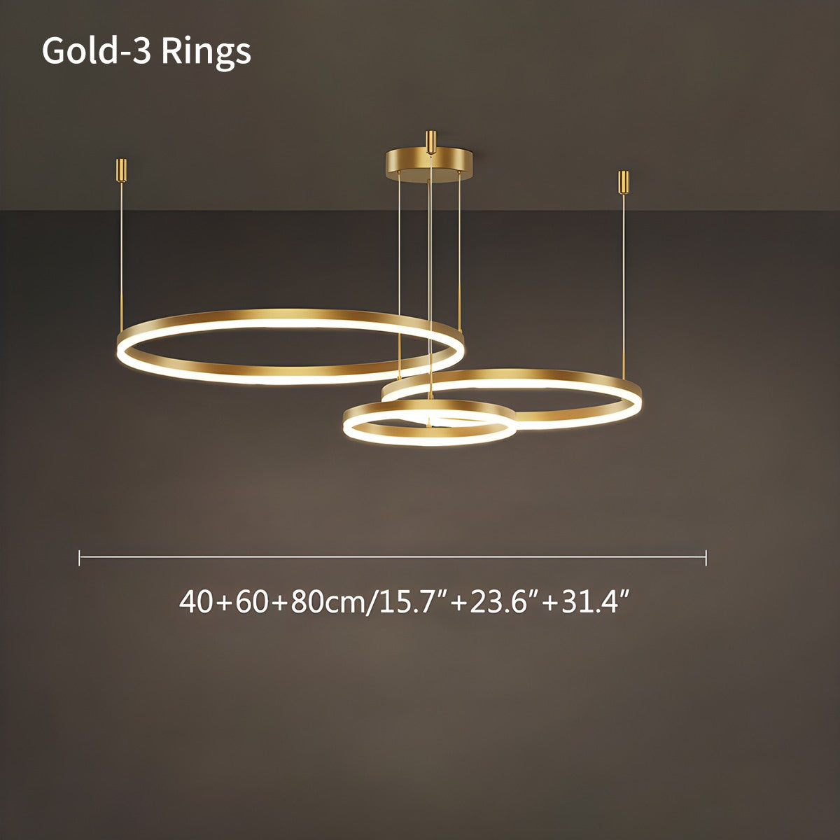 modern ring chandelier size