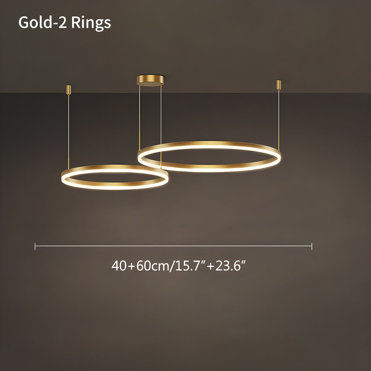led ring chandelier size