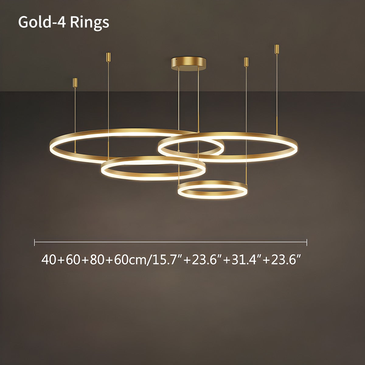modern ring chandelier size