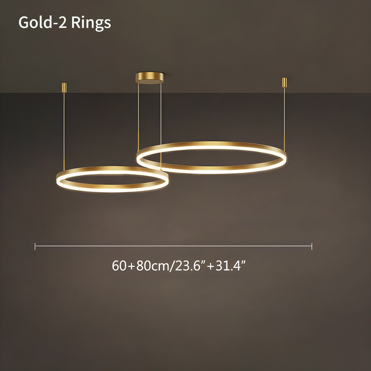 led ring chandelier size