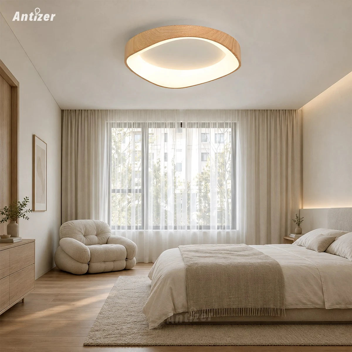 Antizer Nordic Acrylic Circle Ceiling Light for Bedroom