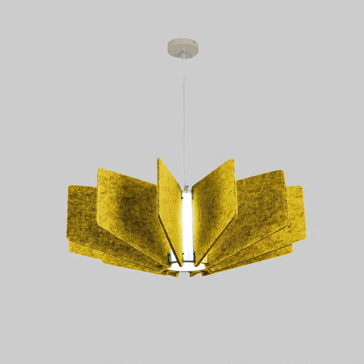 Antizer Wing Panel Acoustic Pendant Light for Living Room Yellow Dia 60cm x H 30.5cm / ∅ 23.62" x H 12.01"