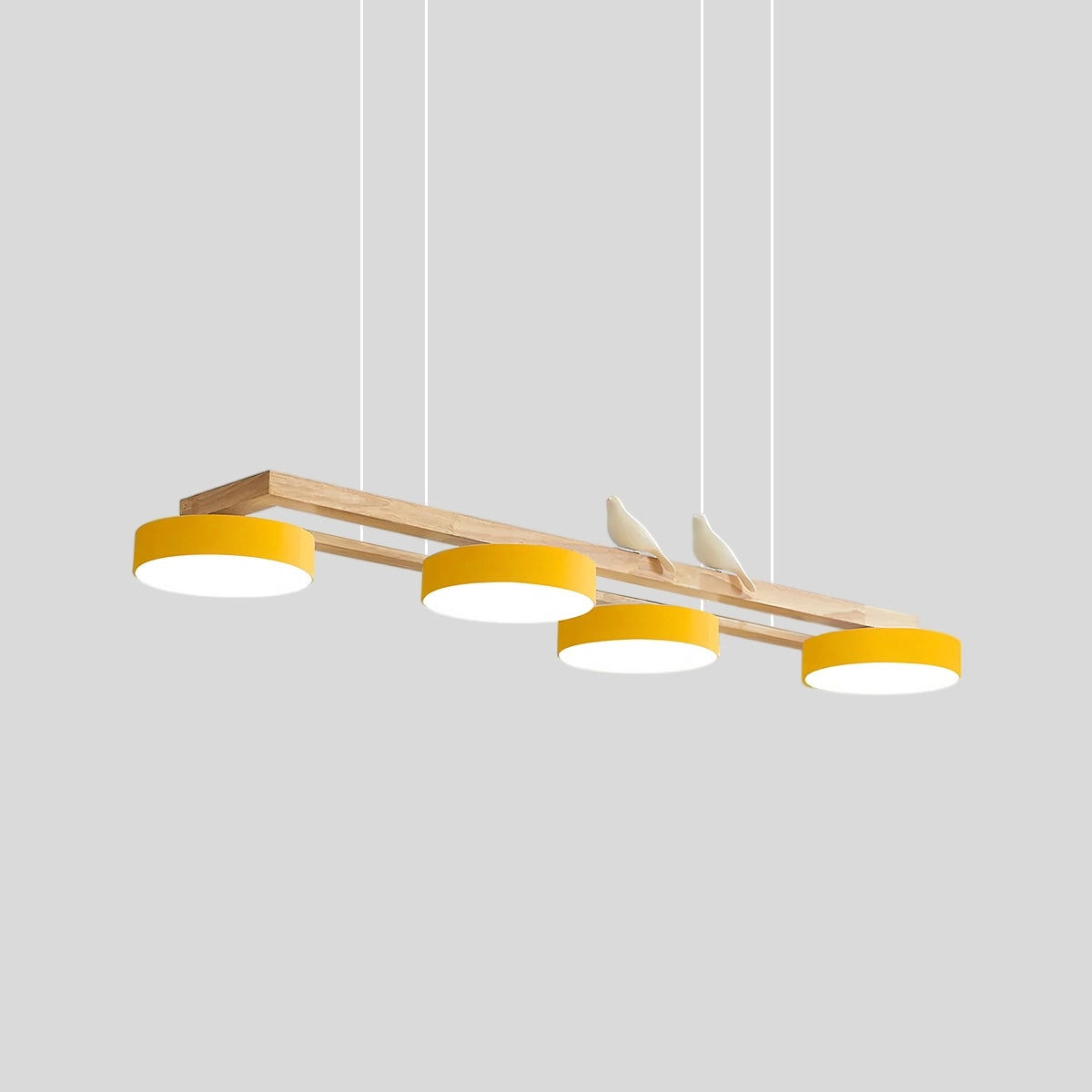 Antizer Sienna Bird Long Chandelier for Dining Room Yellow