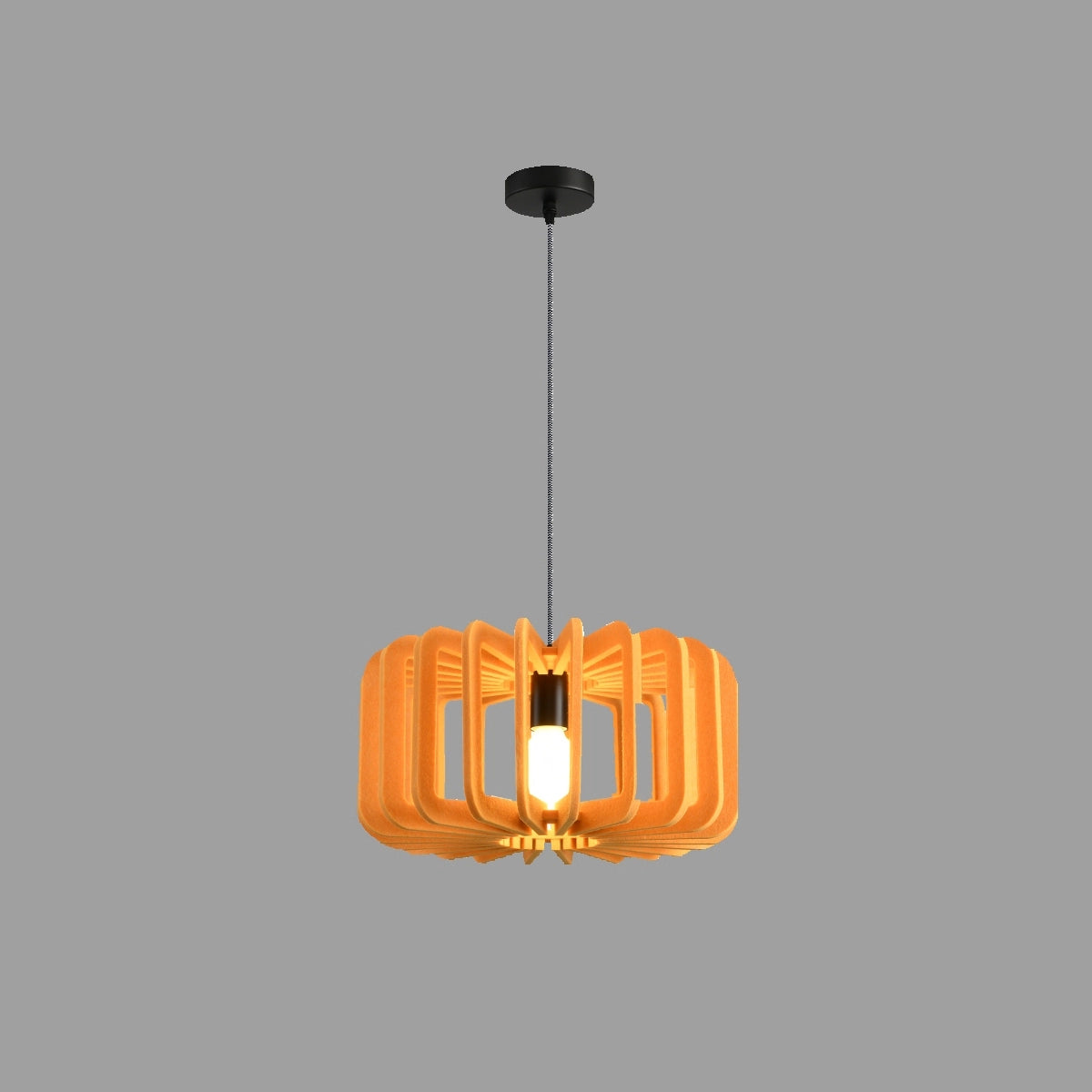 Antizer Column Shaped Birdcage Acoustic Pendant Light Yellow Dia 40cm x H 20cm / ∅ 15.75" x H 7.87"
