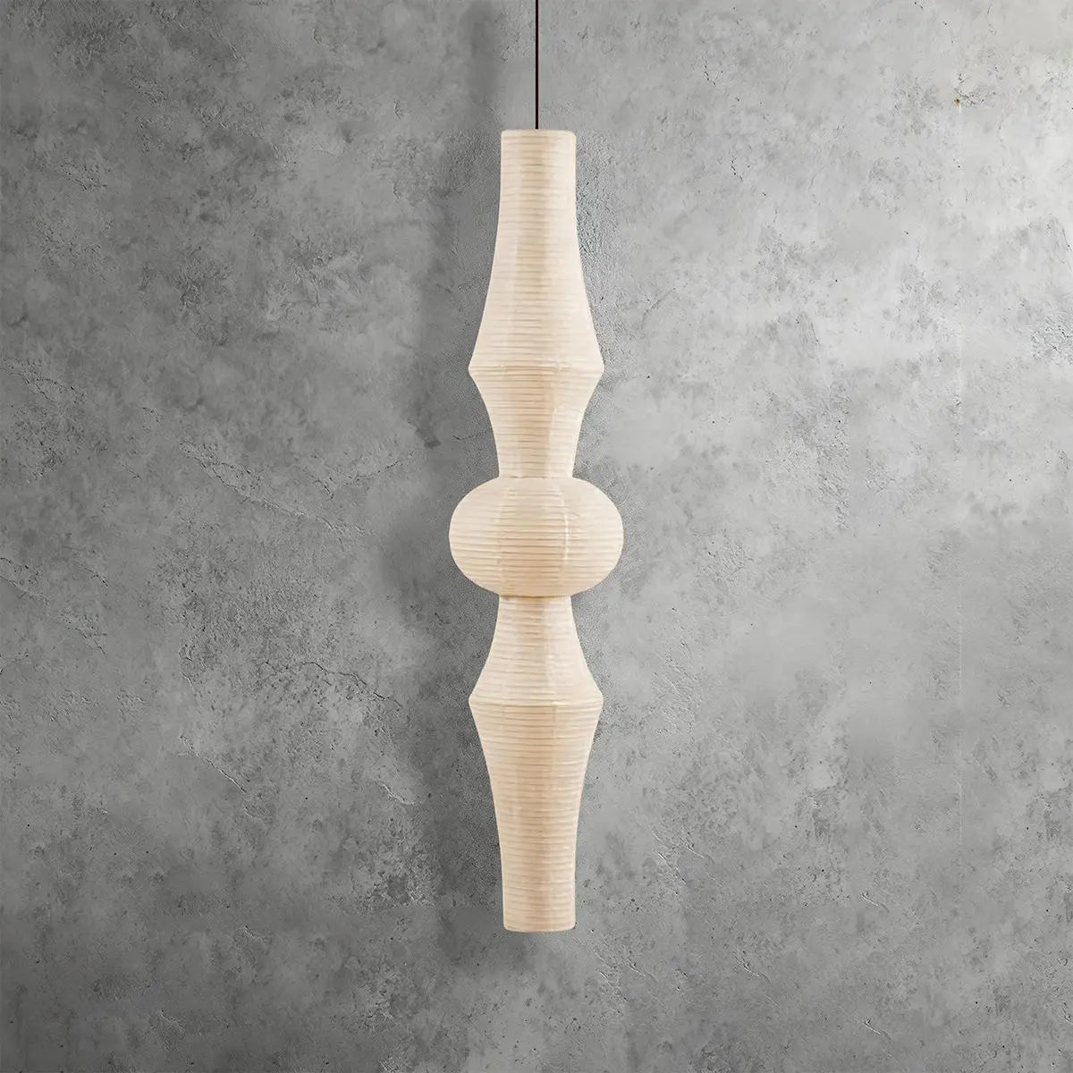 Antizer Washi Paper Corner Pendant Light for High Ceilings Yellowish