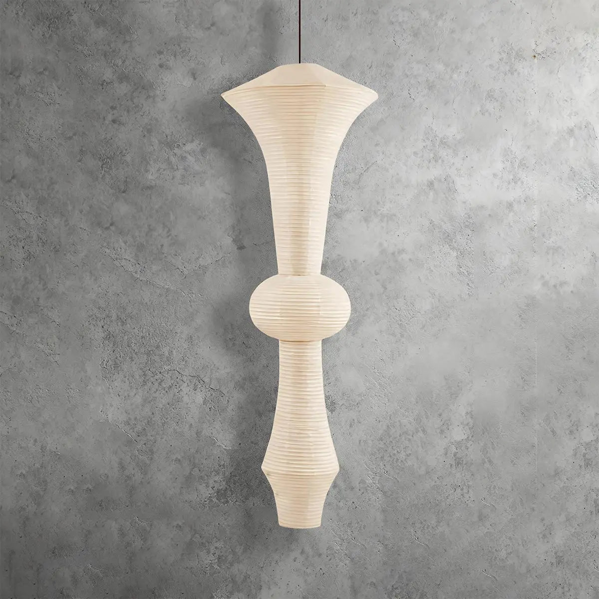Antizer Washi Paper Corner Pendant Light for High Ceilings Yellowish Style B