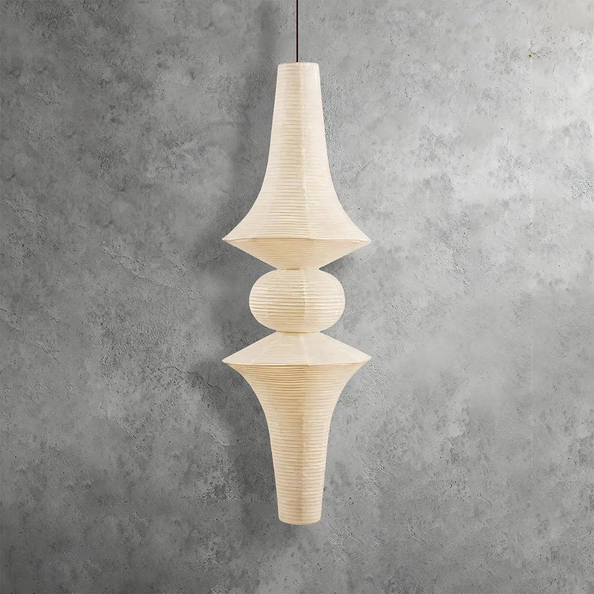 Antizer Washi Paper Corner Pendant Light for High Ceilings Yellowish Style C