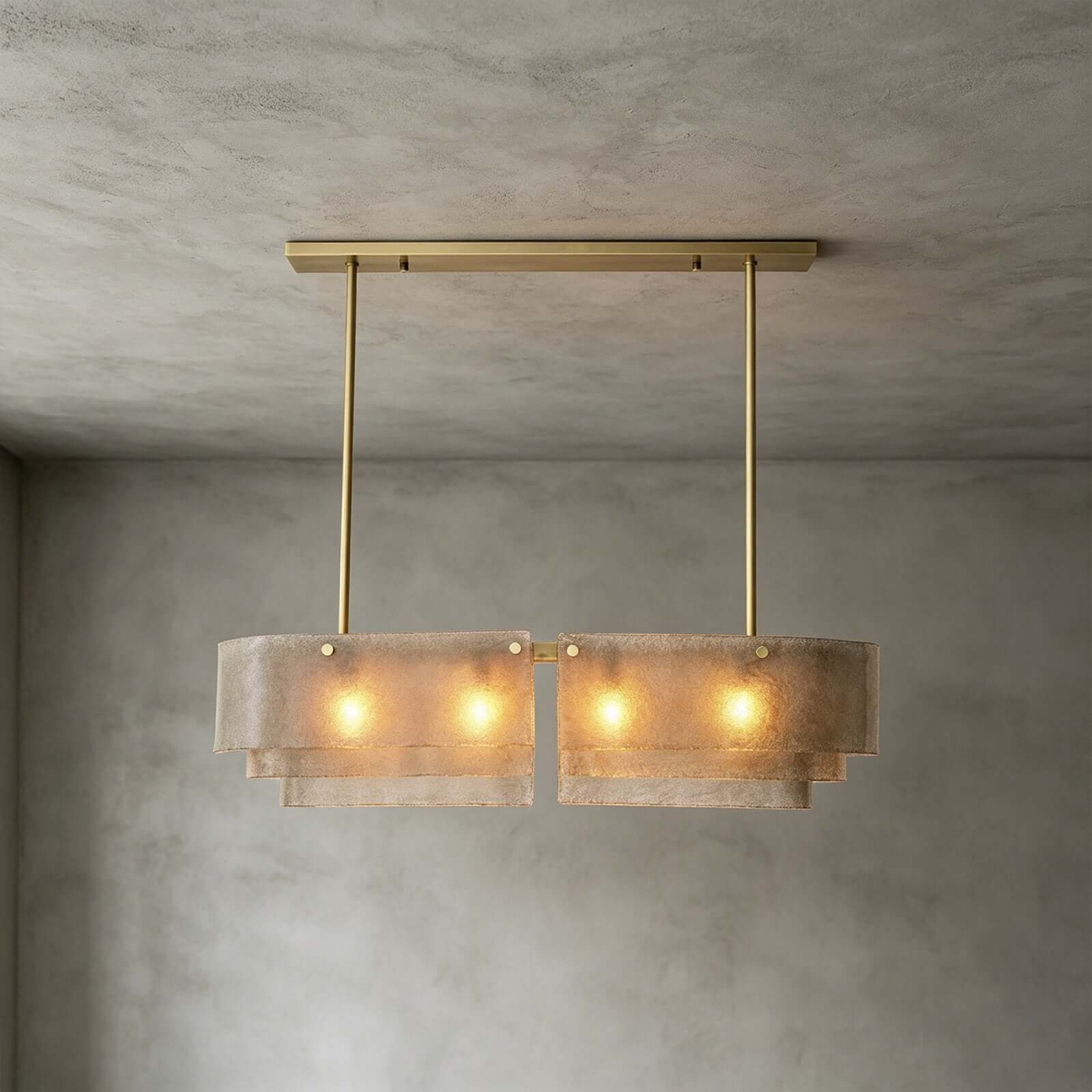 Antizer Tiered Glass Linear Chandelier