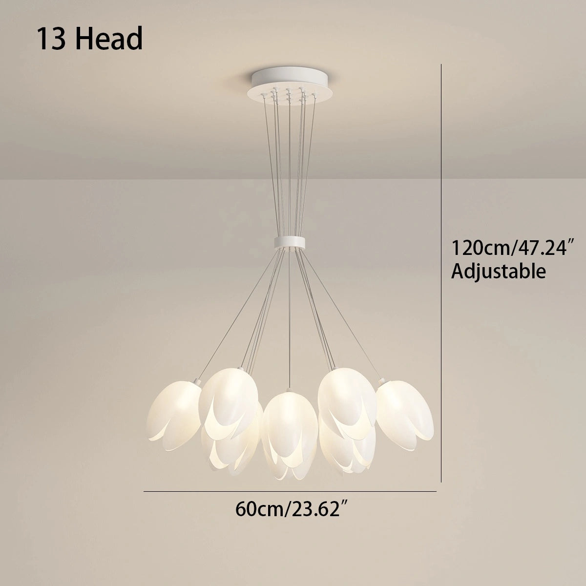 Antizer French Tulip Flower & Ball Chandelier