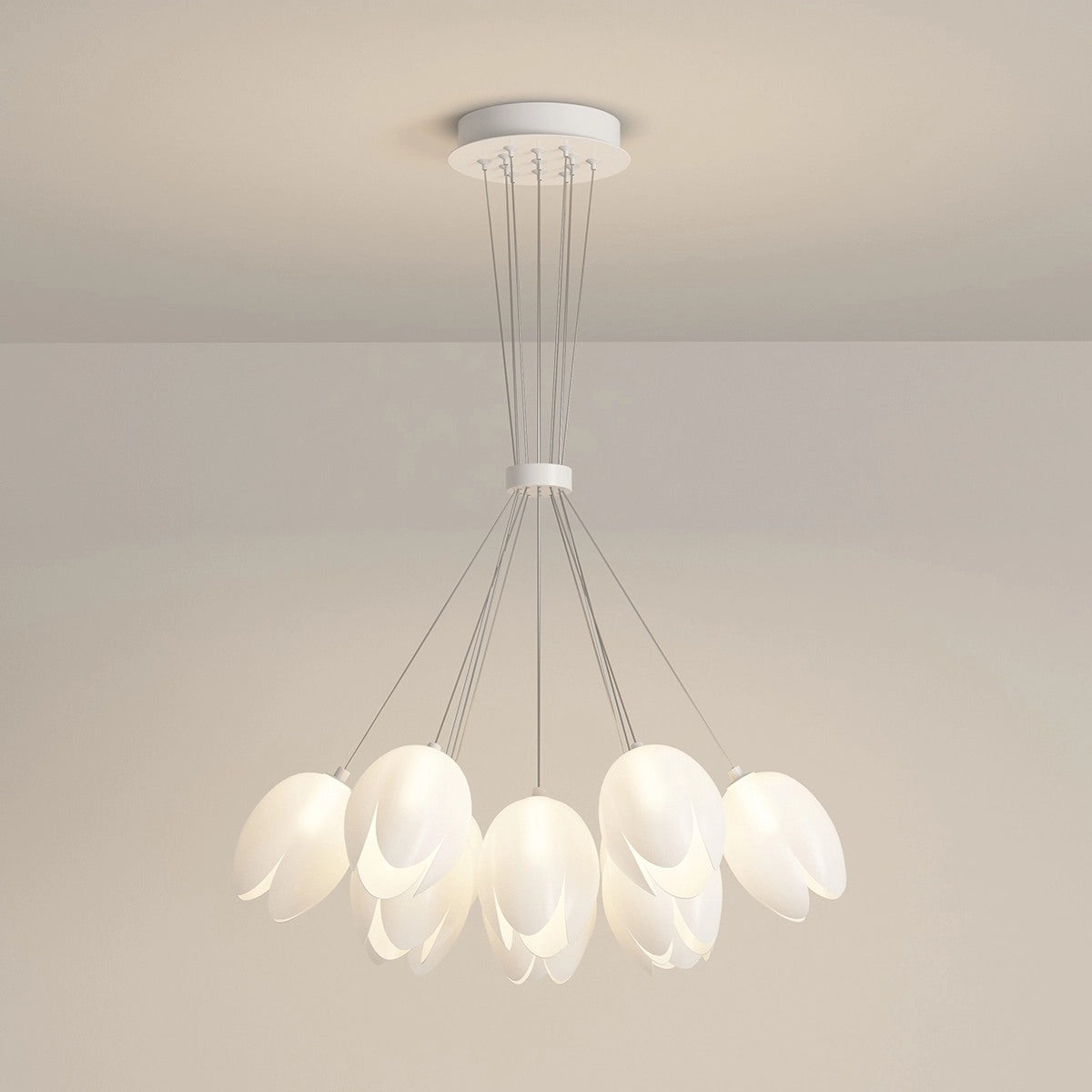 Antizer French Tulip Flower & Ball Chandelier Tulip White 13 heads