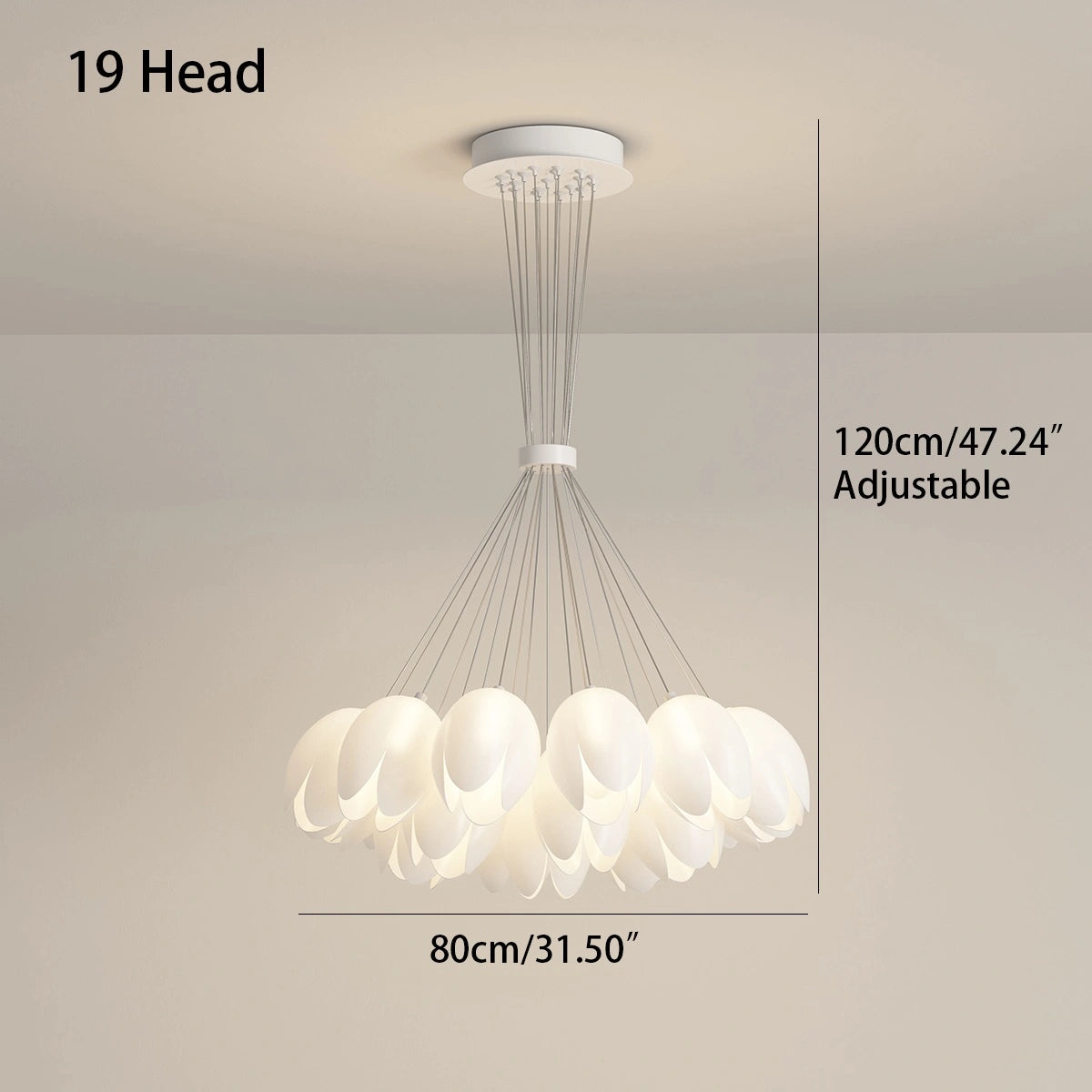 Antizer French Tulip Flower & Ball Chandelier