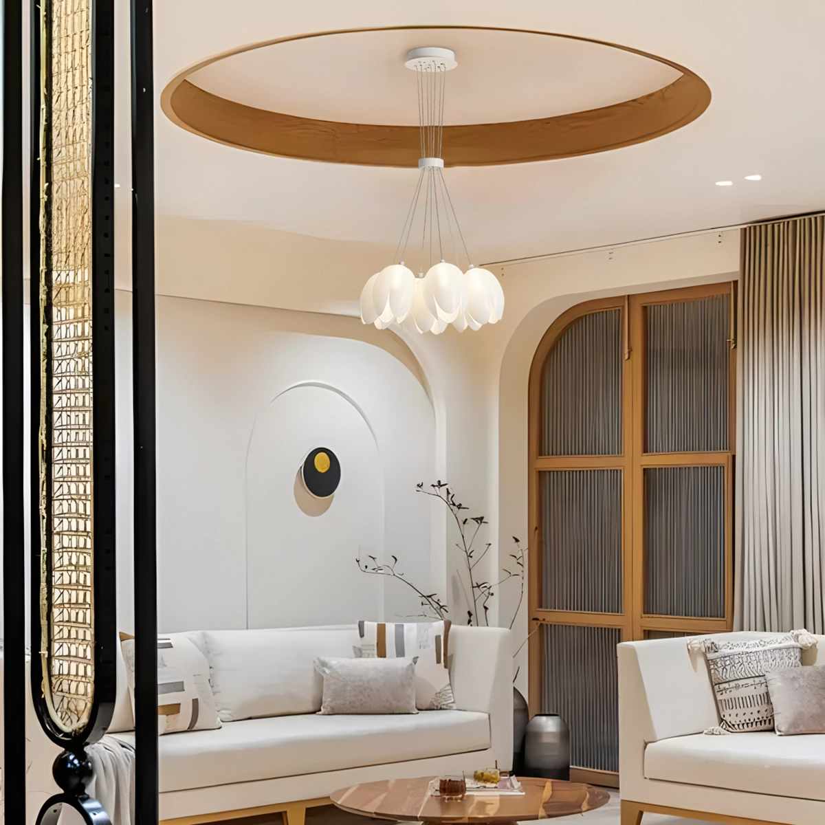 Antizer French Tulip Flower & Ball Chandelier