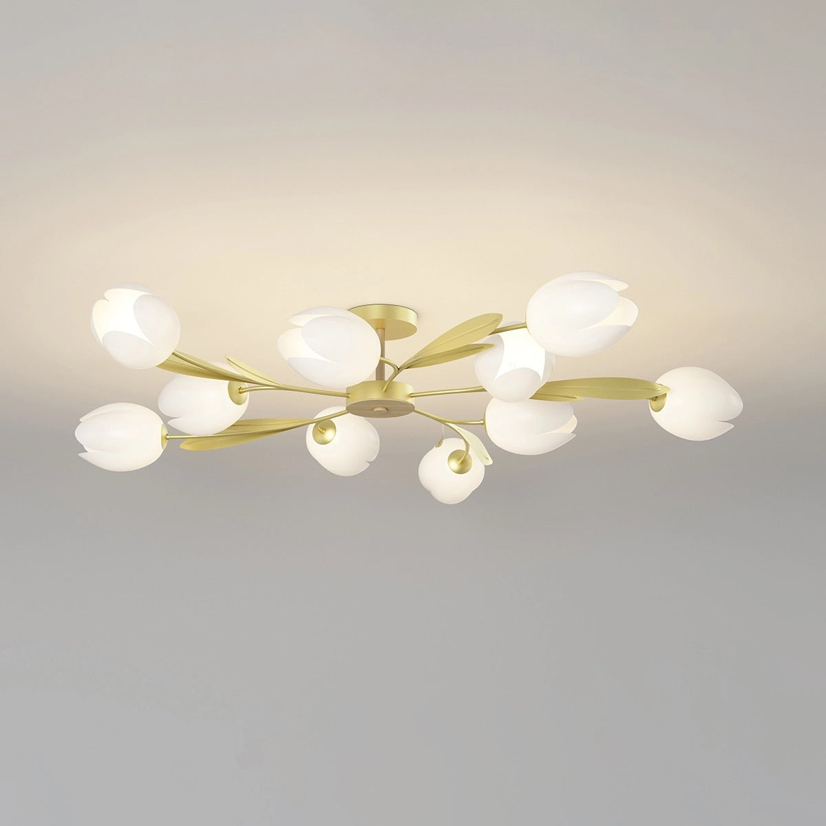 Antizer Magnolia Bud Living Room Chandelier Gold 10 heads