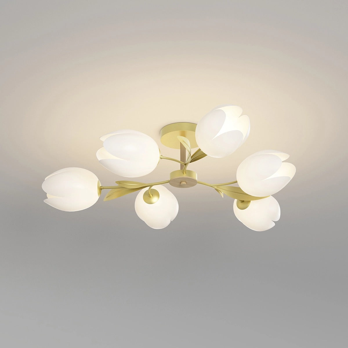 Antizer Magnolia Bud Living Room Chandelier Gold 6 heads