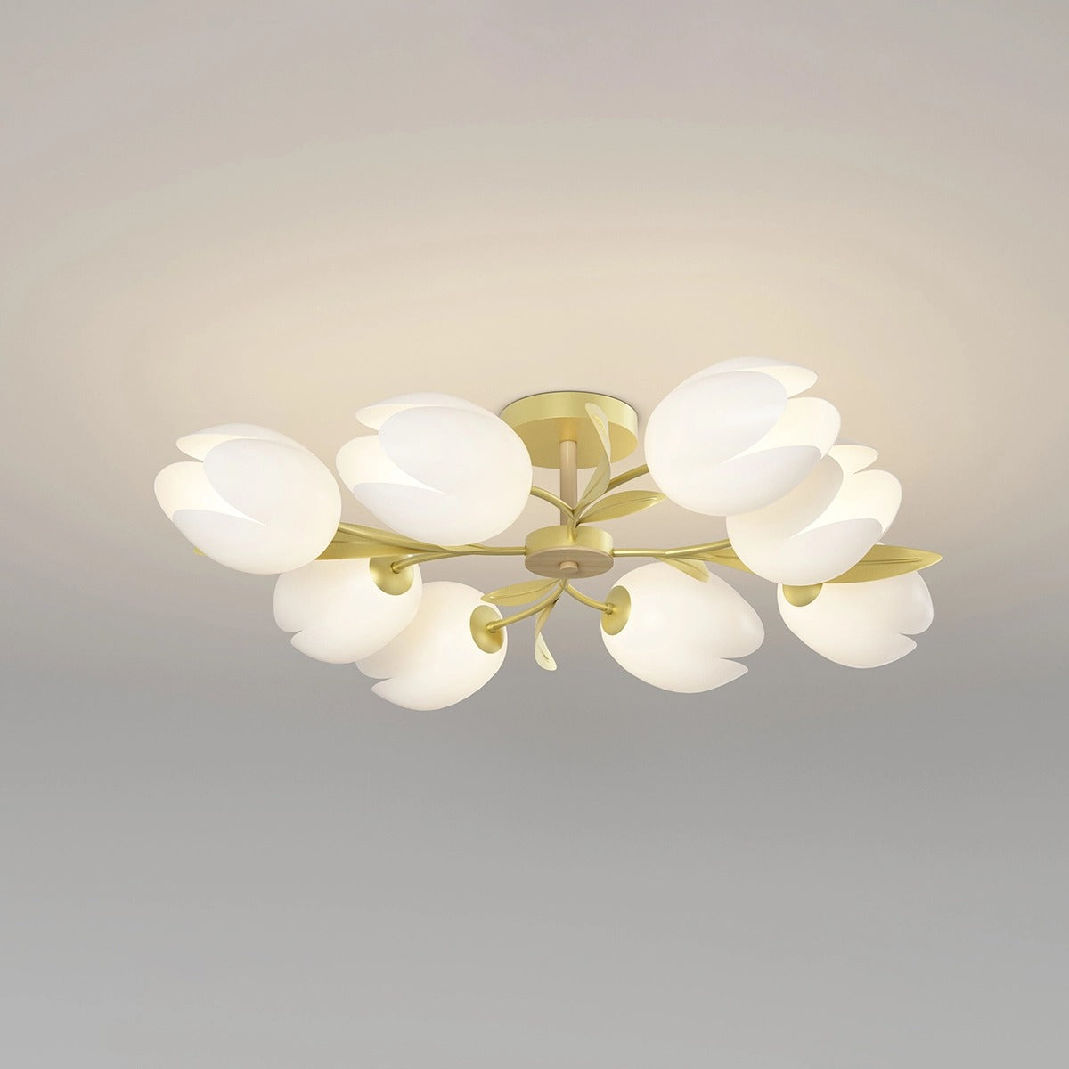 Antizer Magnolia Bud Living Room Chandelier Gold 8 heads