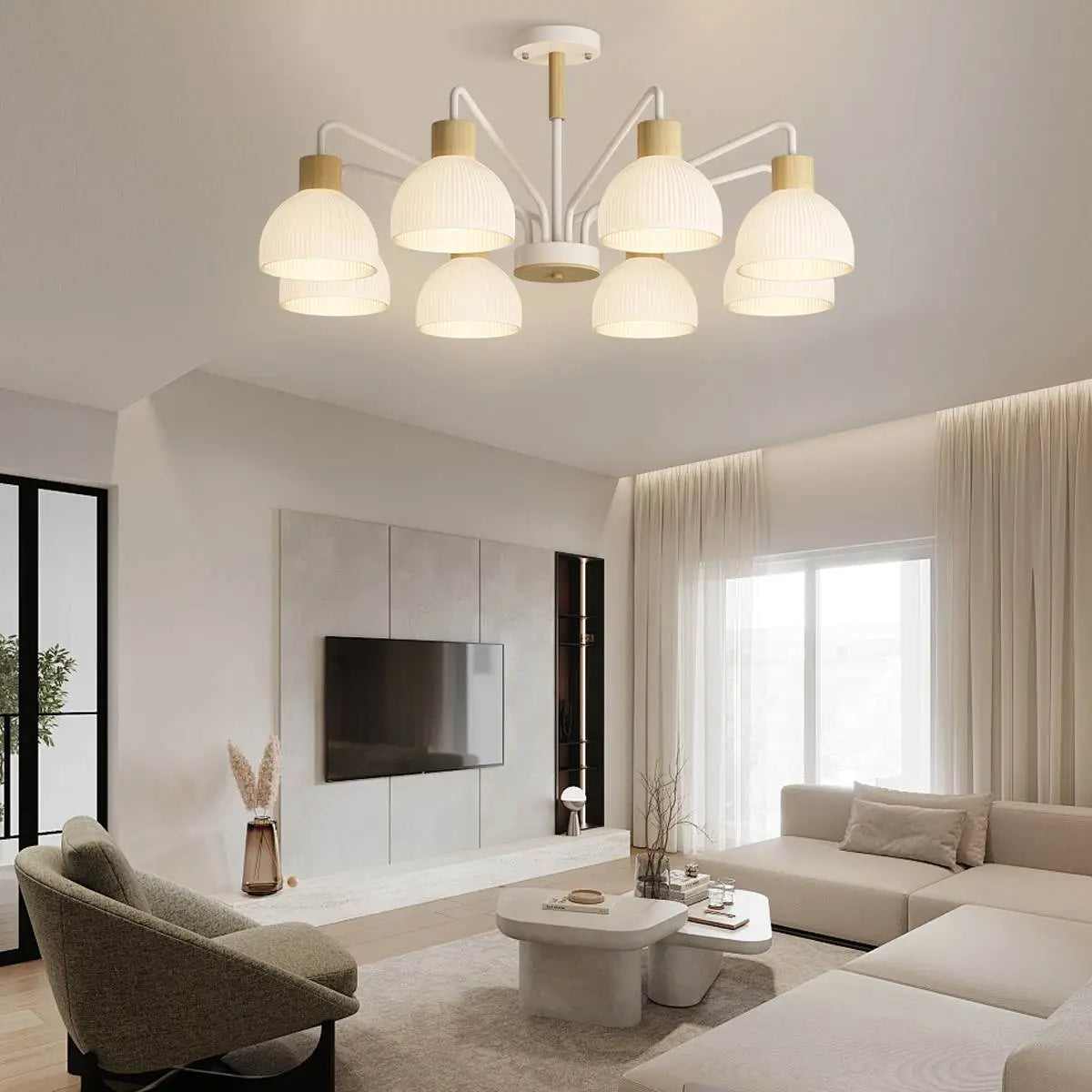 Antizer American Country Retro Living Room Chandelier