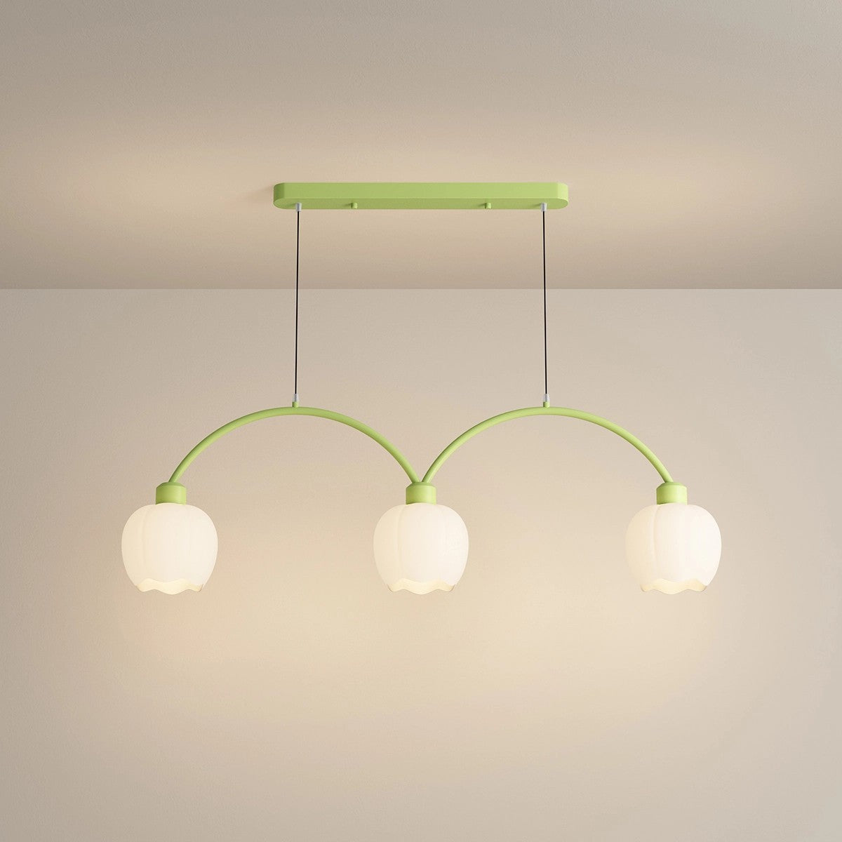 Antizer Nordic Simple 3-4 Head Flower Chandelier Green 3 heads
