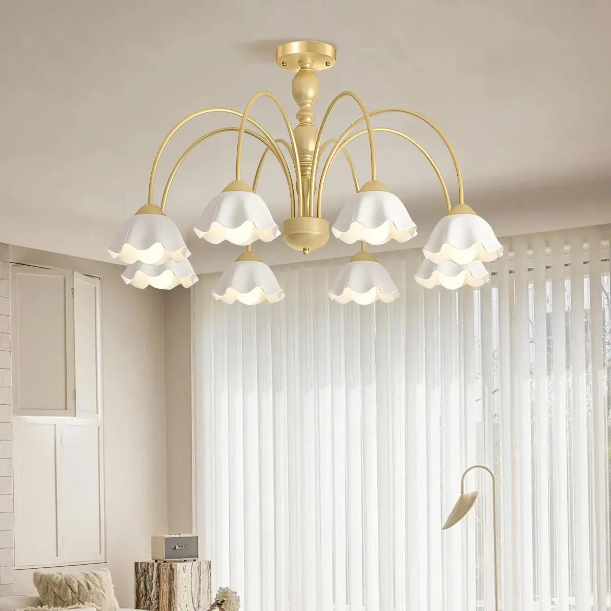 Antizer French Pastoral Style Flower Chandelier