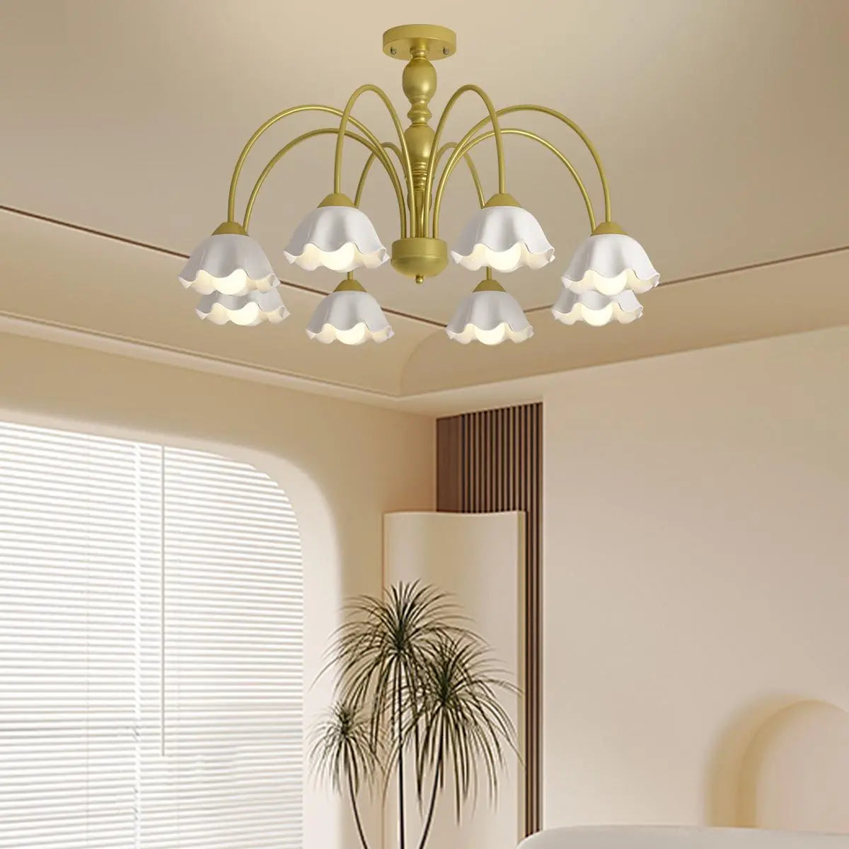 Antizer French Pastoral Style Flower Chandelier