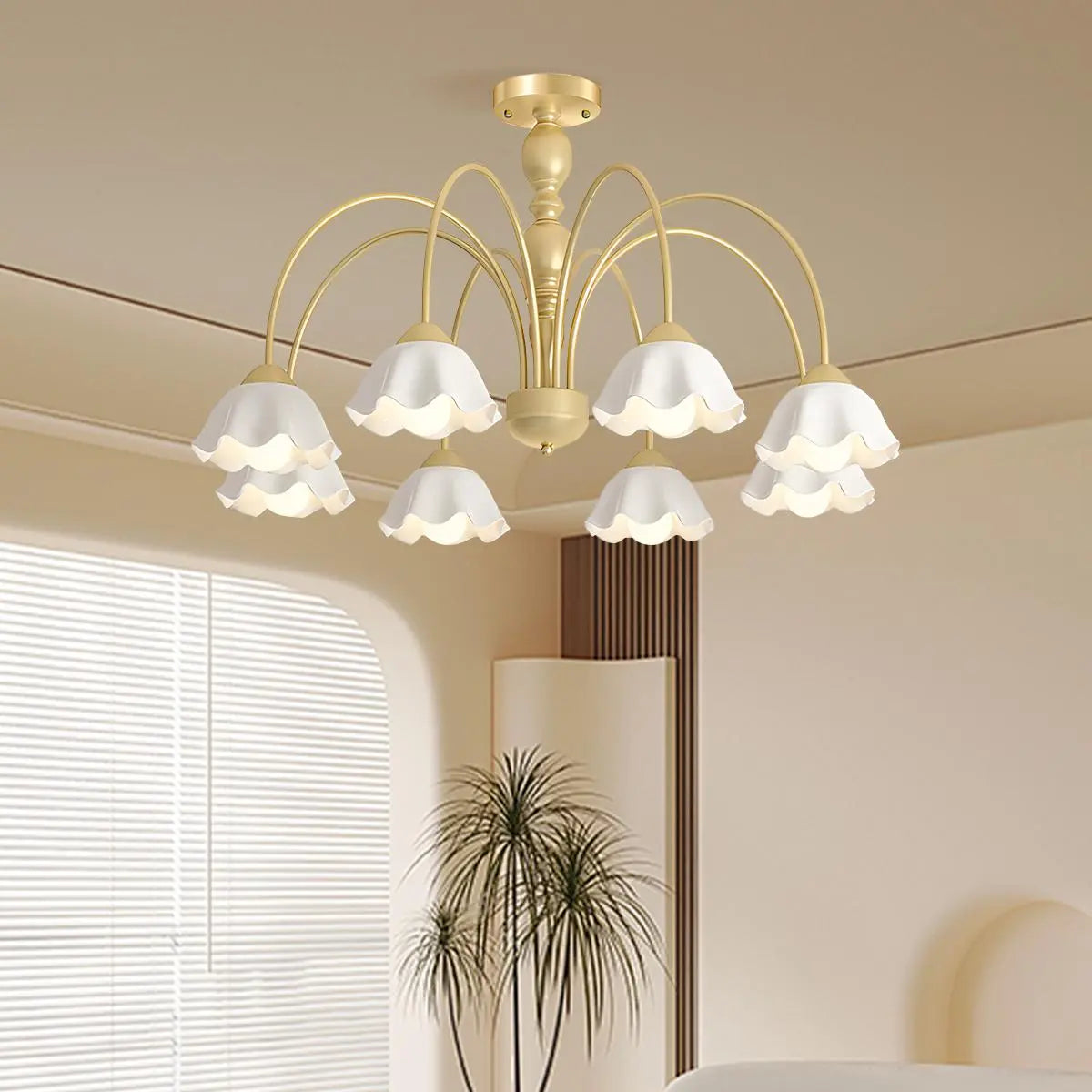 Antizer French Pastoral Style Flower Chandelier
