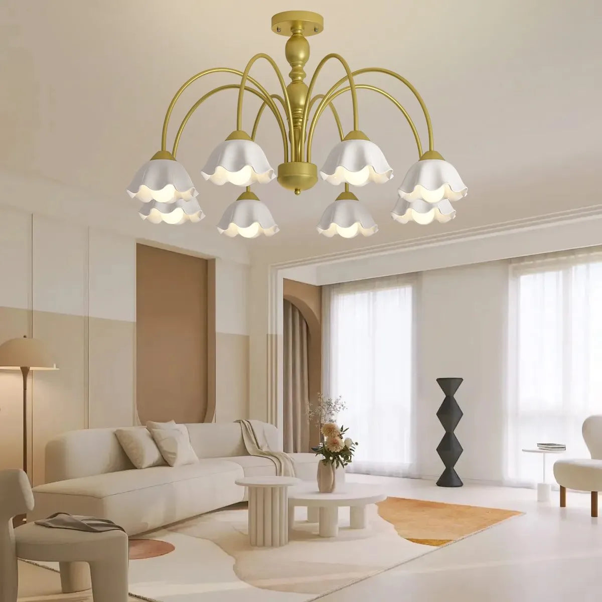 Antizer French Pastoral Style Flower Chandelier