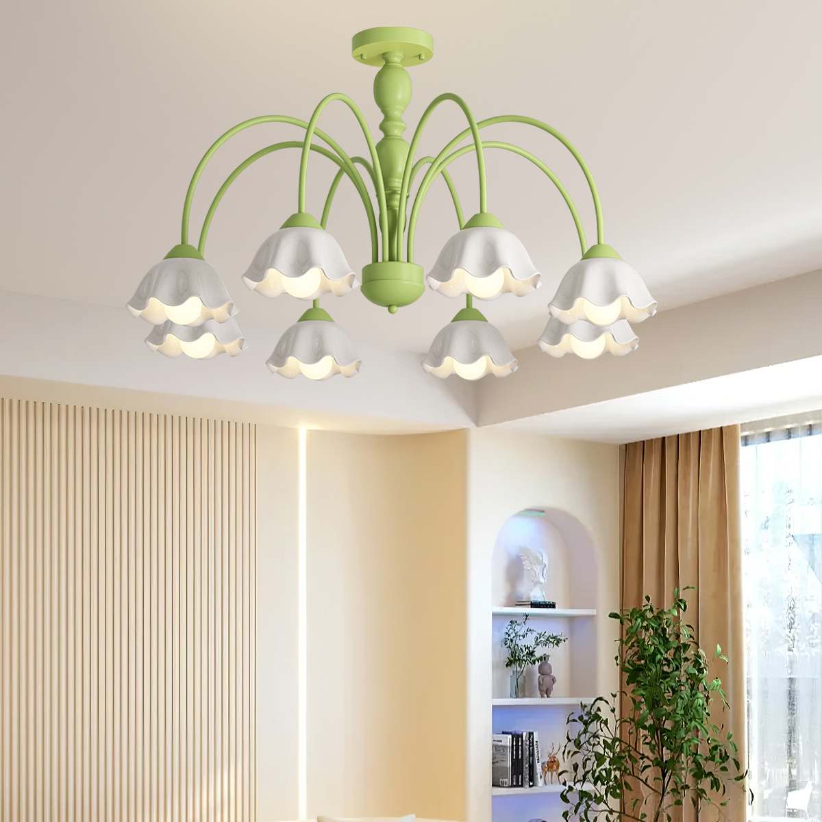 Antizer French Pastoral Style Flower Chandelier