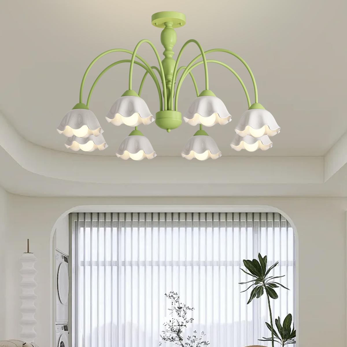 Antizer French Pastoral Style Flower Chandelier