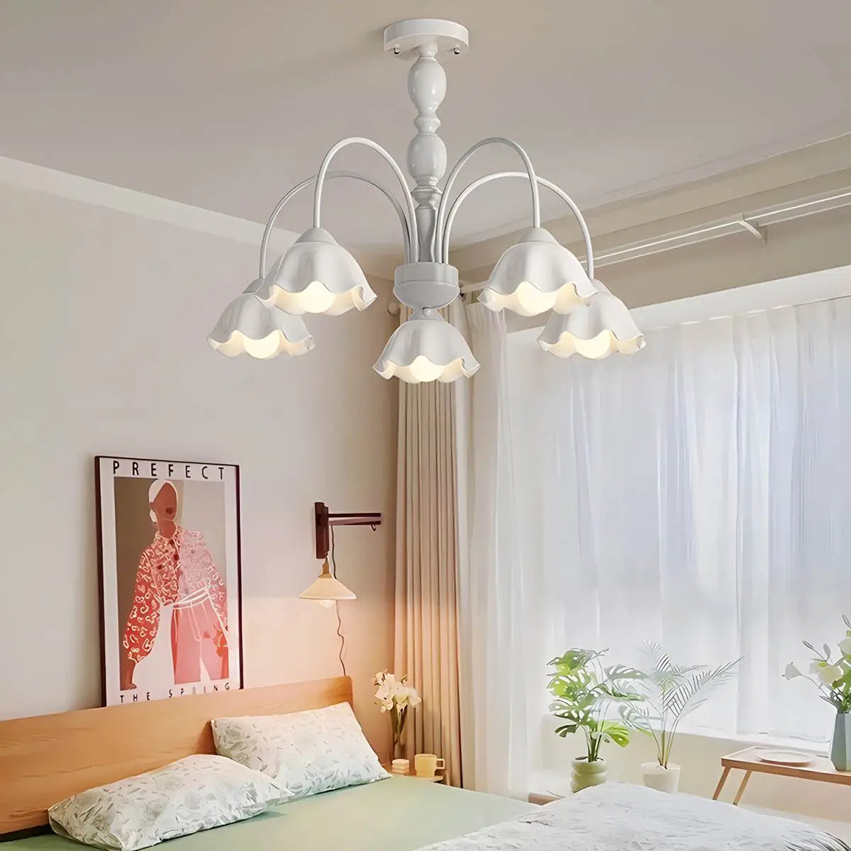 Antizer French Pastoral Style Flower Chandelier
