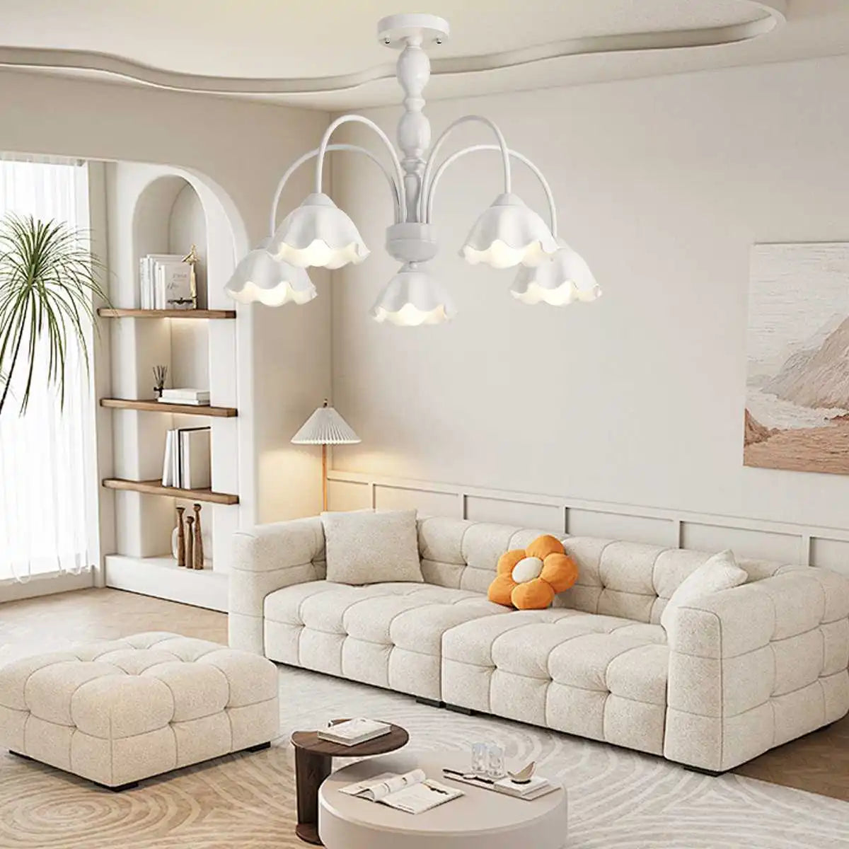 Antizer French Pastoral Style Flower Chandelier