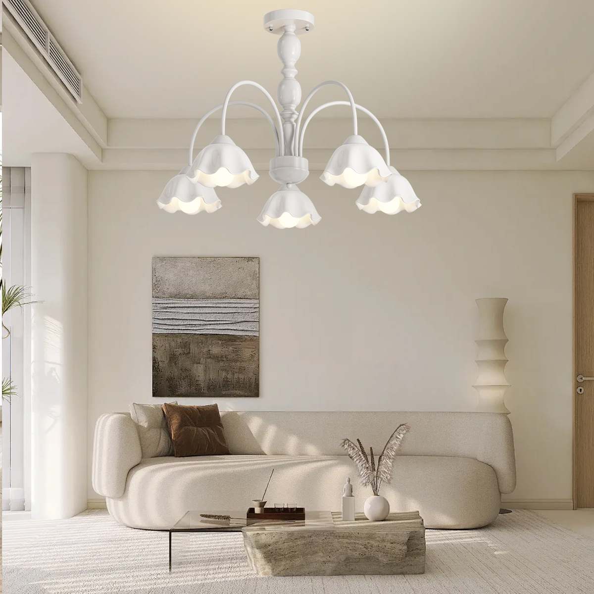 Antizer French Pastoral Style Flower Chandelier