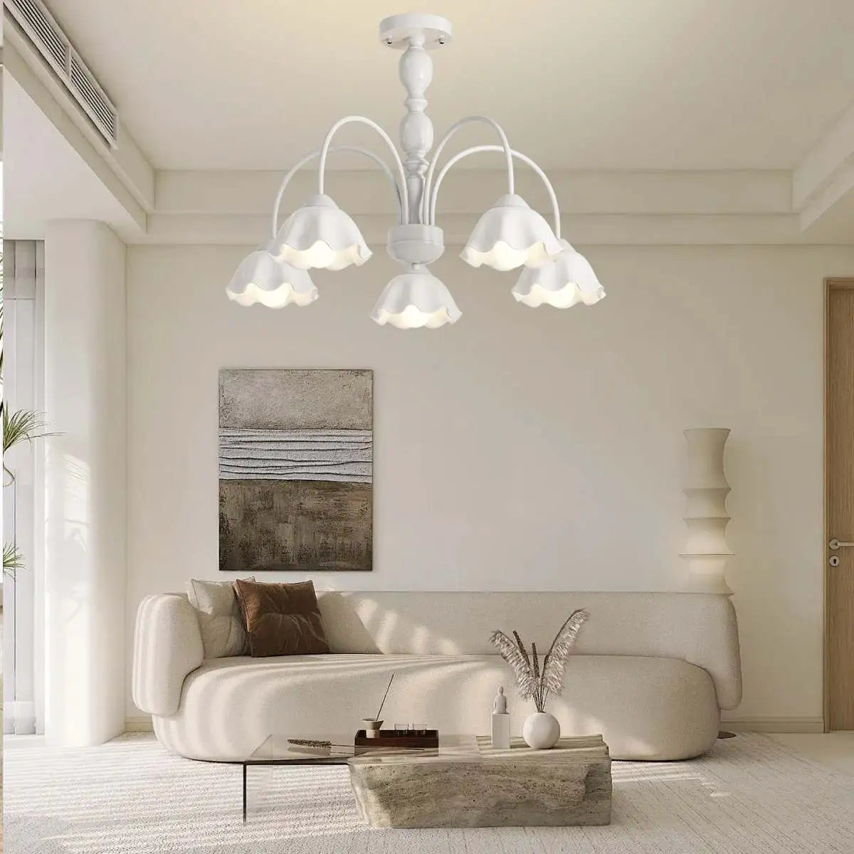 Antizer French Pastoral Style Flower Chandelier