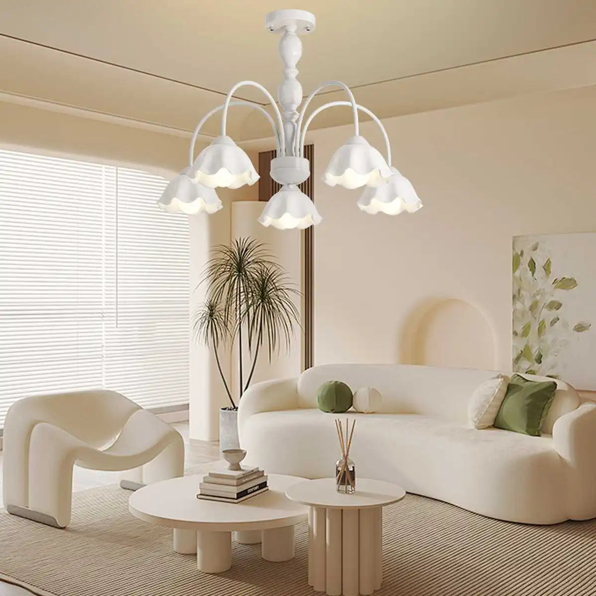 Antizer French Pastoral Style Flower Chandelier