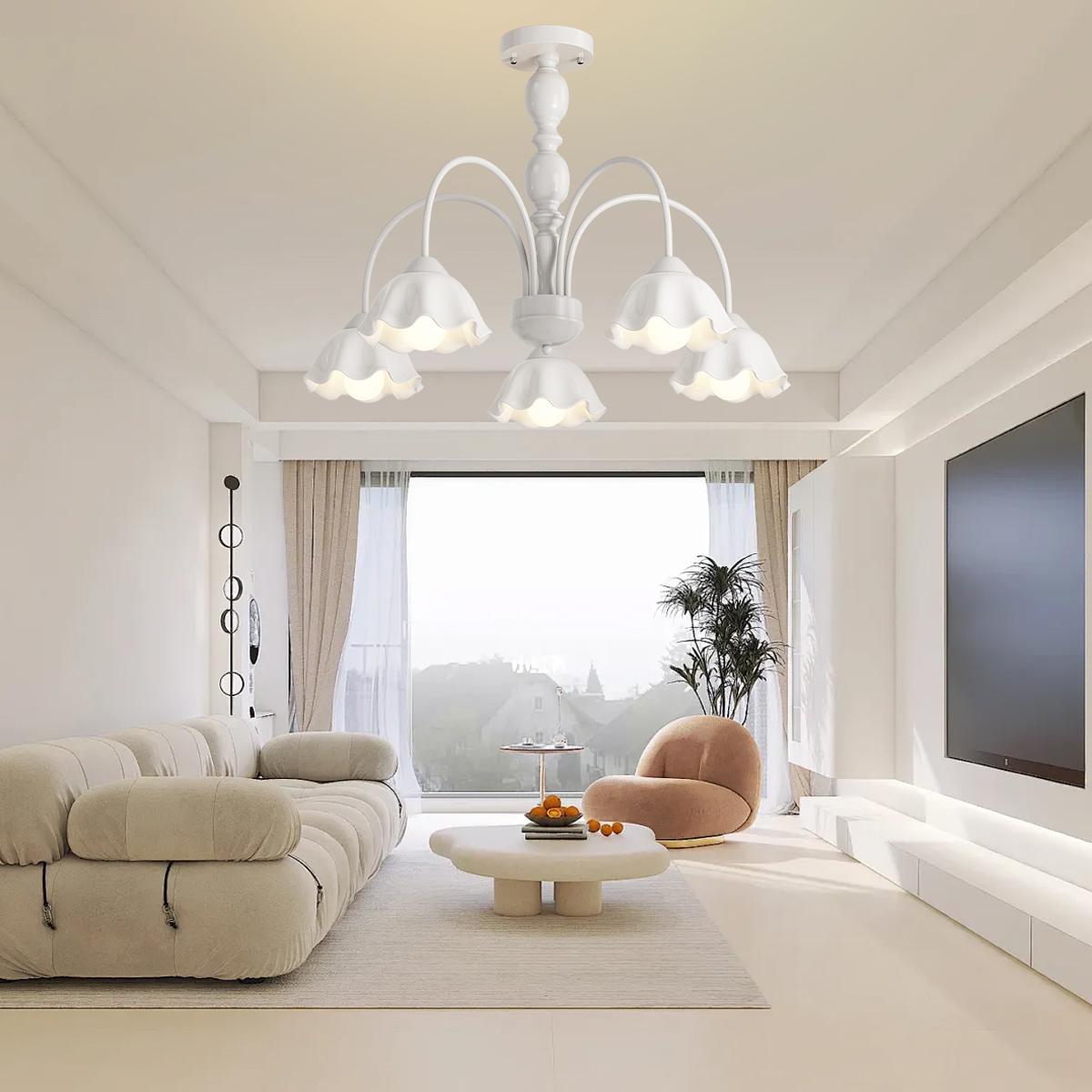 Antizer French Pastoral Style Flower Chandelier