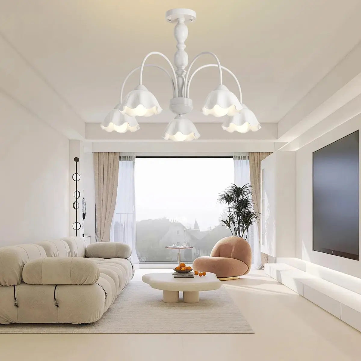 Antizer French Pastoral Style Flower Chandelier
