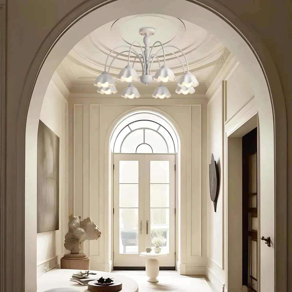 Antizer French Pastoral Style Flower Chandelier