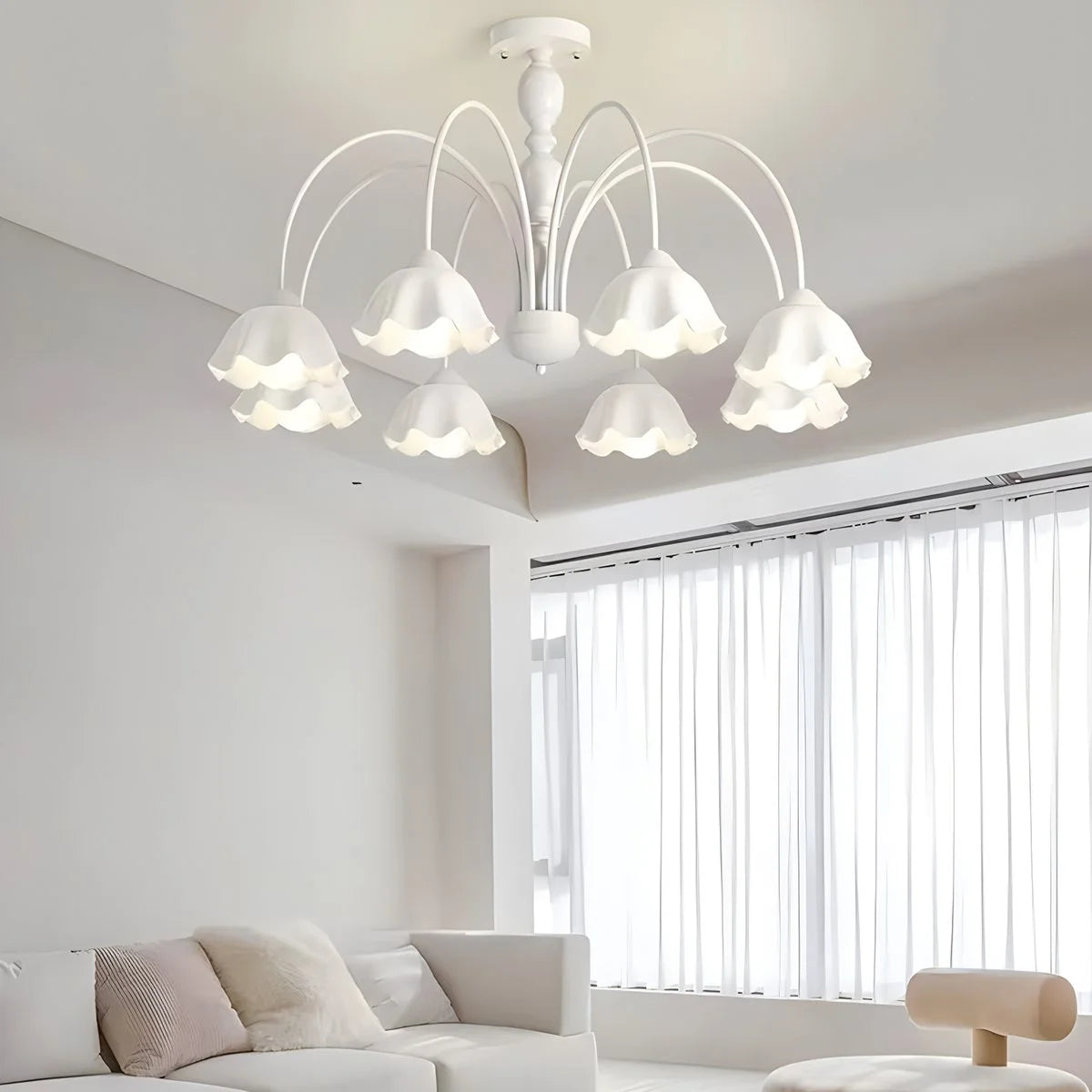 Antizer French Pastoral Style Flower Chandelier