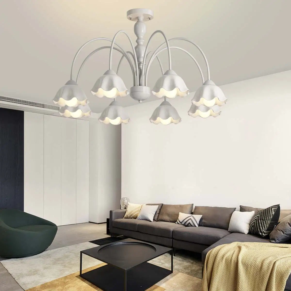 Antizer French Pastoral Style Flower Chandelier