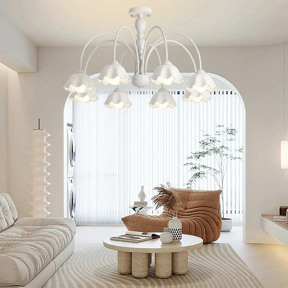 Antizer French Pastoral Style Flower Chandelier